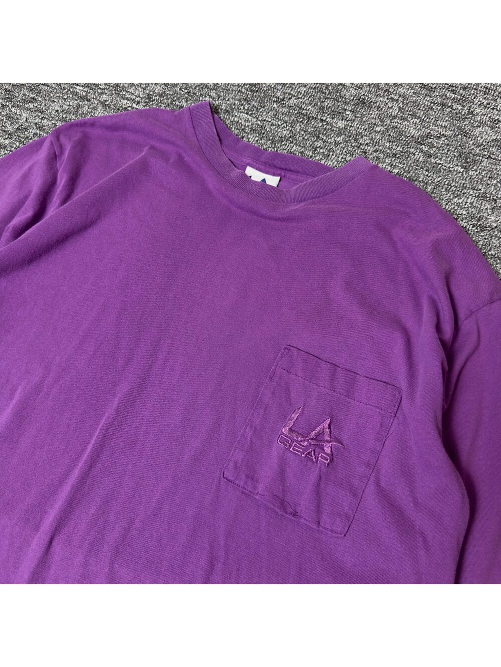 LA Gear Long Sleeve Pocket Tee Purple Embroidered Logo